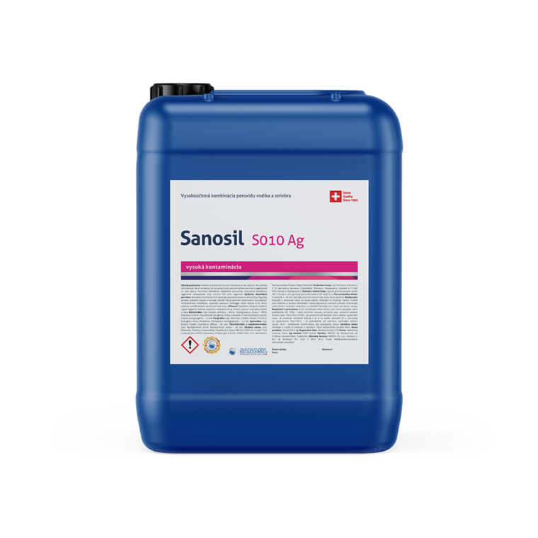 Sanosil S010 Ag/DETECTAIR, balenie 5kg - Dezinfekcia vírusov, baktérií a plesni, 500g rozprašovač